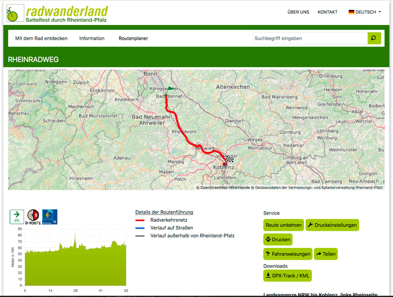 Rijnfietsroute: Rolandseck - Koblenz 