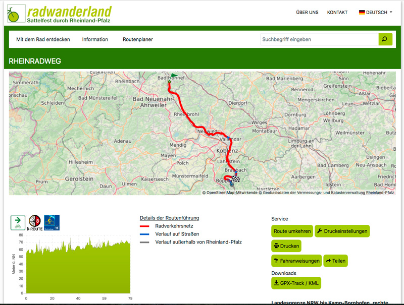 Rijnfietsroute: Rheinbreitbach - Kamp-Bornhofen 