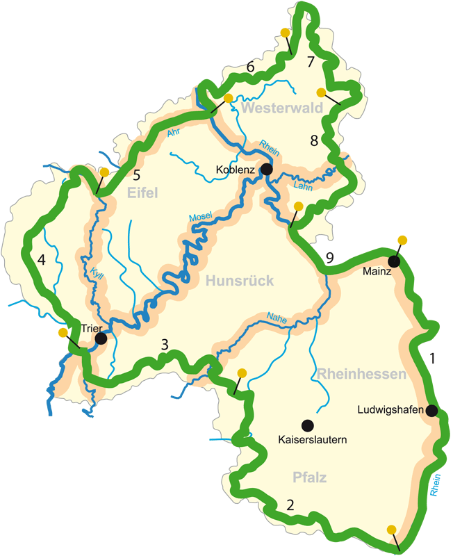 De Rijnland-Palts-fietsroute